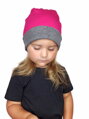 bavlnená detská obojstranná čiapka Jožánek, sivo ružová, z úpletu, predĺžená
