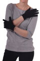čierne bavlnené dámske rukavice Jožánek, pružné, jednofarebné