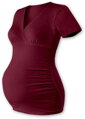 bordové tehotenské tričko s krátkym rukávom Barbora Jožánek