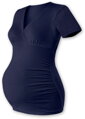 tmavomodré tehotenské tričko bavlnené Barbora Jožánek s krátkym rukávom