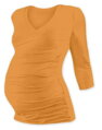 oranžové tehotenské tričko s 3/4 rukávom Vanda Jožánek, V výstrihom