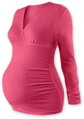 lososové tehotenské tričko Barbora Jožánek s dlhými rukávmi, elastické