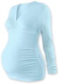 svetlomodré tehotenské tričko Barbora Jožánek s dlhými rukávmi, jednofarebné