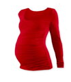 červené tehotenské tričko s dlhým rukávom Johanka Jožánek