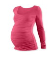 lososovo ružové tehotenské tričko s dlhým rukávom Johanka Jožánek