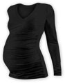 čierne tehotenské tričko Vanda Jožánek s dlhým rukávom