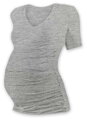 tehotenské tričko s krátkym rukávom sivý melír Vada Jožánek elastické