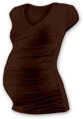 čokoládové tehotenské tričko Vanda Jožánek s mini rukávom, bavlnené