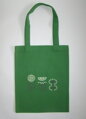 zelená bavlnená taška s výšivkou fialových kvetov Hand Made Línia, na nákupy
