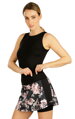 dámska funkčná sukňa 5D132 Litex s kraťasmi, čierna s kvetmi, pružným pásom