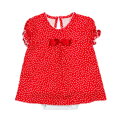 antibakteriálne červené dievčenské šaty s body, krátkym rukávom Aniko 1029 Richelieu