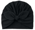 dievčenský čierny turban Petra 1247 Richelieu, čiapka s mašľou, pružný