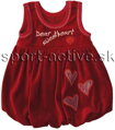 dievčenské červené zamatové šaty Richelieu Heart 2102 so srdiečkami
