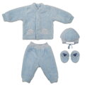 huňatá modrá kojenecká súprava Sloník 595 Richelieu s obrázkom