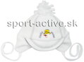 detská biela čiapka ŠEBO Richelieu 6051 so snehuliakom a nápisom