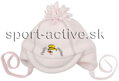 detská ružová čiapka ŠEBO Richelieu 6051 so šiltom a snehuliakom