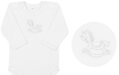 detské biele body z organickej bavlny s dlhým rukávom vyšitým koníkom, Solo 972 Richelieu