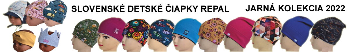 Detské jarné čiapky Repal 2022, slovenská výroba