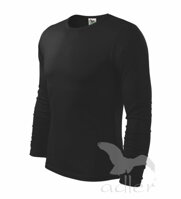 pásnek tričko čierne s dlhým rukávom Adler, úpletové, na potlač