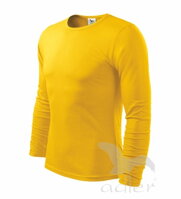 pánske žlté tričko s dlhým rukávom Adler, jednofarebné, úpletové