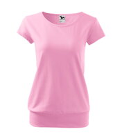 ružové dámske tričko s krátkym rukávom City 120 Malfini, s patentom na spodu