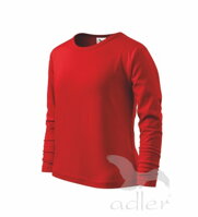detské červené tričko s dlhým rukávom Adler, jednofarebné, na potlač, maľovanie