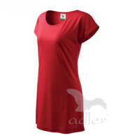 dámske červené šaty / tričko s krátkym rukávom Adler Love 123, jednofarebné