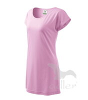 dámske jednofarebné ružové šaty / tričko s krátkym rukávom Adler Love 123