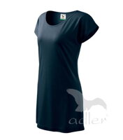 tmavomodré dámske šaty / tričko Love 123 Adler z boku, s krátkym rukávom