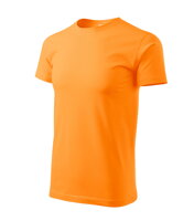 mandarínkovo oranžové pánske tričko Basic 129 Malfini s krátkym rukávom, bavlnené
