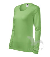 dámske hráškovo zelené tričko s dlhým rukávom SLIM Adler 139