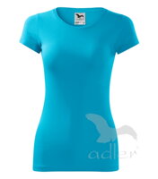 tyrkysové dámske tričko s krátkym rukávom Glance Adler 141, jednofarebné, bavlnené