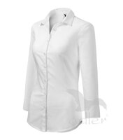 dámska biela blúzka - košeľa Adler Style 218 s 3/4 rukávom, jednofarebná, bavlnená