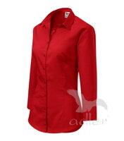dámska červená blúzka - košeľa Adler Style 218 s 3/4 rukávom, jednofarebná