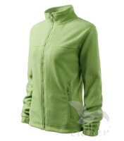 hrášková zelená dámska fleec mikina Adler 504 s vreckami, na zips, bez kapucne