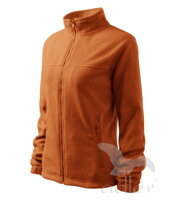 dámska oranžová fleece mikina Adler 504 bez kapucne, na zips, s vreckami