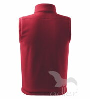 fleece červená unisex vesta s vreckami 518 Adler zo zadu