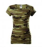 zelené army dámske tričko Camo Pure C22 Malfini s krátkym rukávom