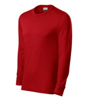 červené pánske tričko R05 Rimeck Malfini s dlhým rukávom, patentom, manžetou