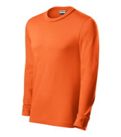 oranžové pánske tričko R05 Rimeck Malfini s dlhým rukávom, patentom