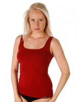 tmavočervené dámske elastické tielko Top 7005 Evona so širokými ramienkami