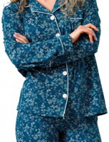 detail dámskeho modrého pyžama s gombíkmi Leila 1076 M-Max