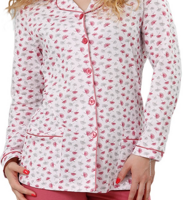 detail ružového dámskeho pyžama s gombíkmi a vreckami Rica824 M-Max
