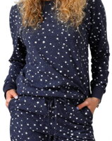 detail dámskeho pyžama s hviezdičkami Salima 1093 M-Max, vreckami, patentom