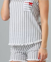 detail pruhovaného dámskeho pyžama Zaklin736 M-Max na ramienka