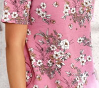 detail ružovej dámskej nočnej košele Nessa 2385 Taro s vreckami, krátkym rukávom
