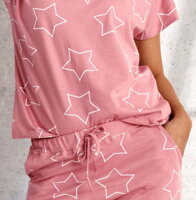 detail ružového dámskeho pyžama Oksa 2490 Taro s vreckami