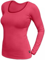 lososovo ružové bavlnené dámske tričko Brigita Jožánek s dlhým rukávom