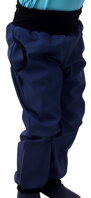 modré detské softshellové nohavice Jožánek s refexnými prvkami, vreckami