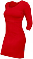 červené šaty na dojčenie s 3/4 rukávom Elena Jožánek, na kojenie, elastické